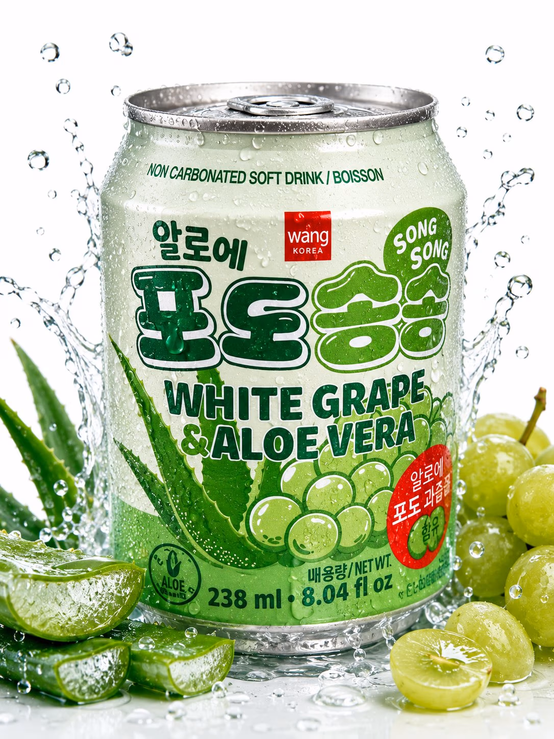 Wang Korea White Grape Aloe Vera Drink 238ml