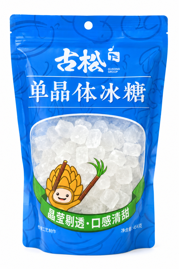 Sucre candi blanc en cristaux GUSONG, 454 g