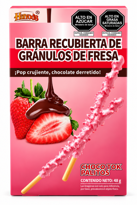Hilda’s Choco Tok Palitos Fraise Bâtonnets Croustillants Chocolat & Fraise 48g